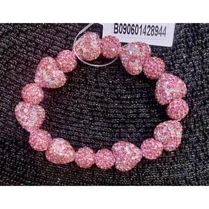 NEW OLE women's heart rhinestone bracelet in pink